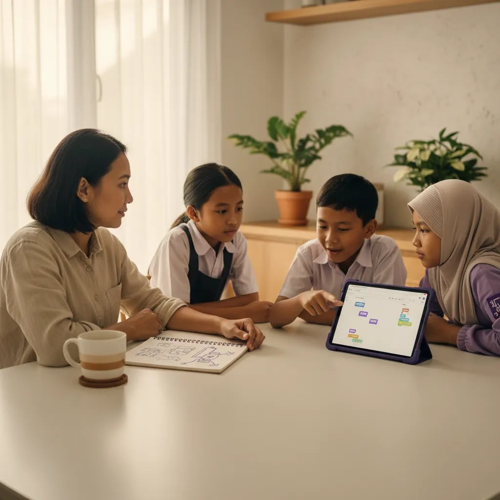 Orang tua Indonesia merencanakan coding bersama anak di rumah