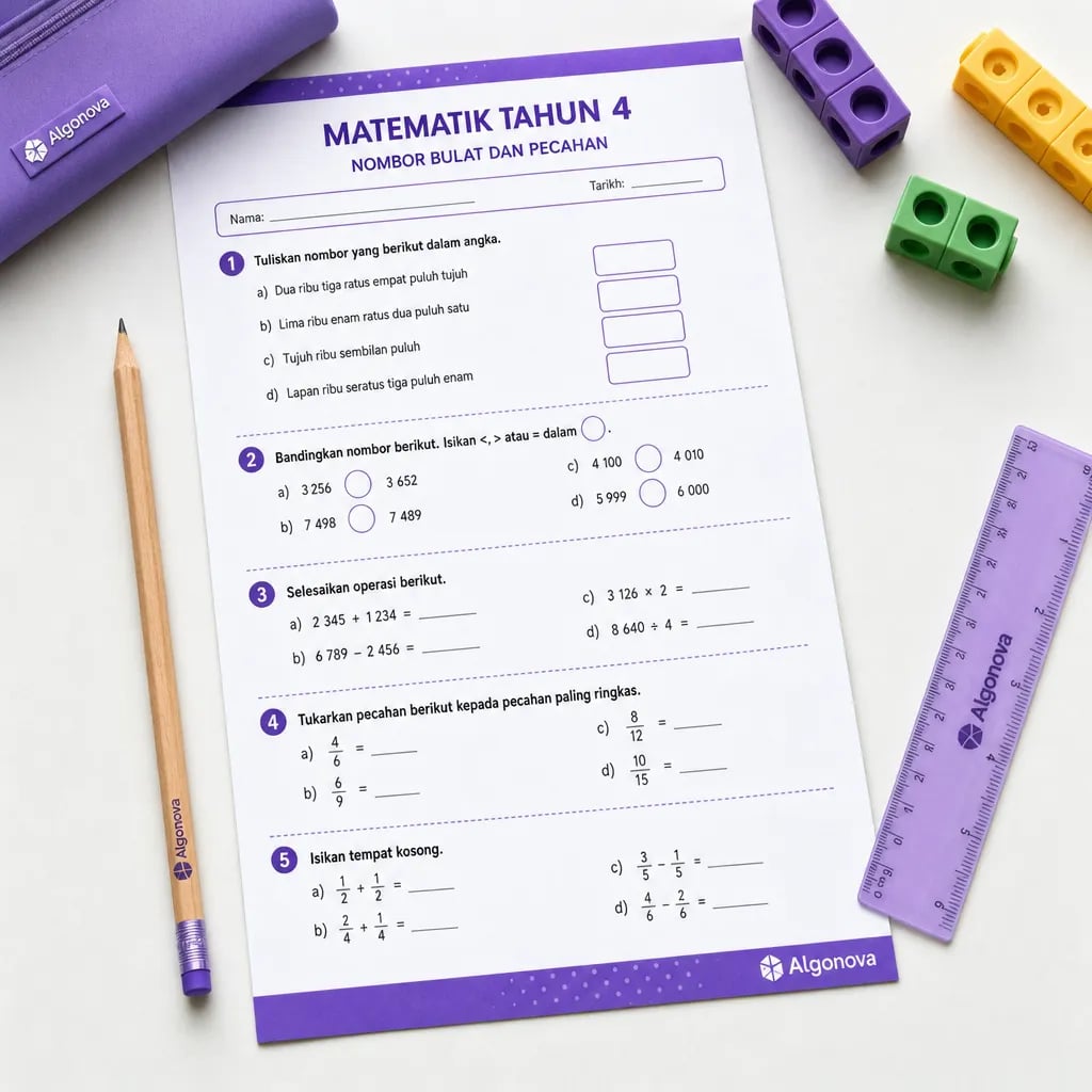Soalan UASA Matematik Tahun 4: Format, Contoh Soalan & Jawapan