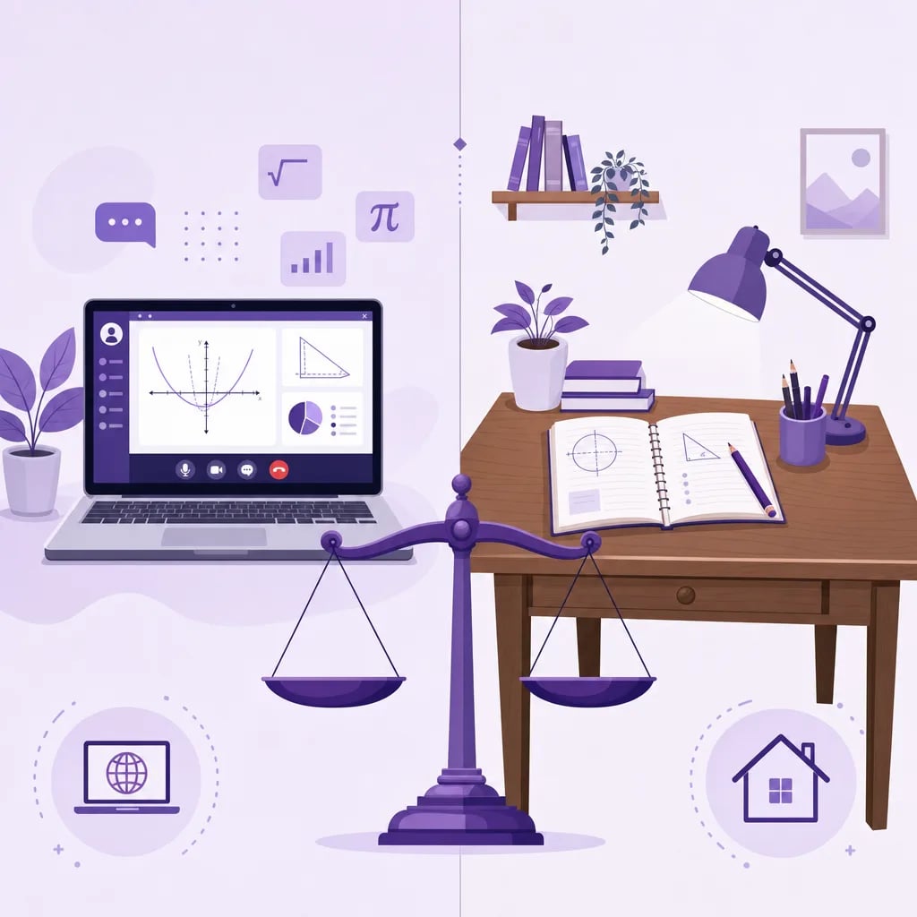 Online math class versus a private home tutor, weighed side by side