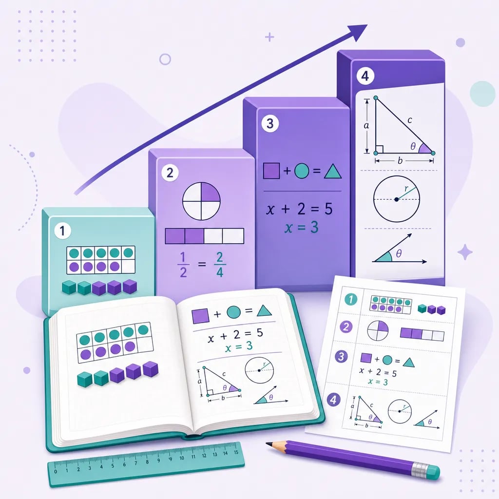 A structured, curriculum-aligned math path, from number sense and fractions up to algebra and SPM-level problem solving.