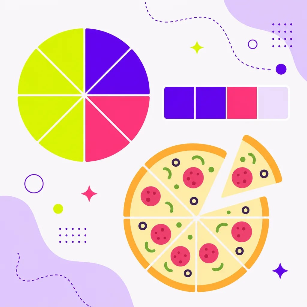 Ilustrasi konsep pecahan untuk soal matematika kelas 6