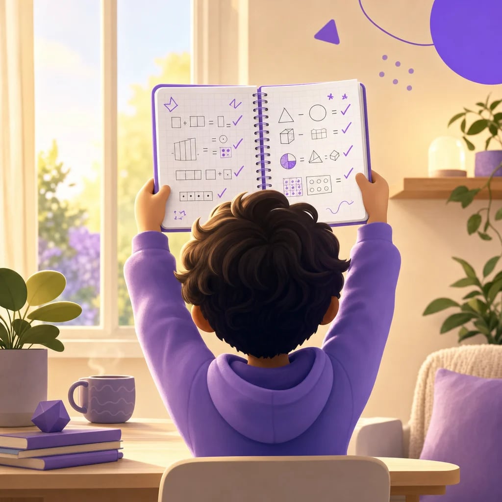 Tutor Algonova membimbing anak mengerjakan soal matematika secara online