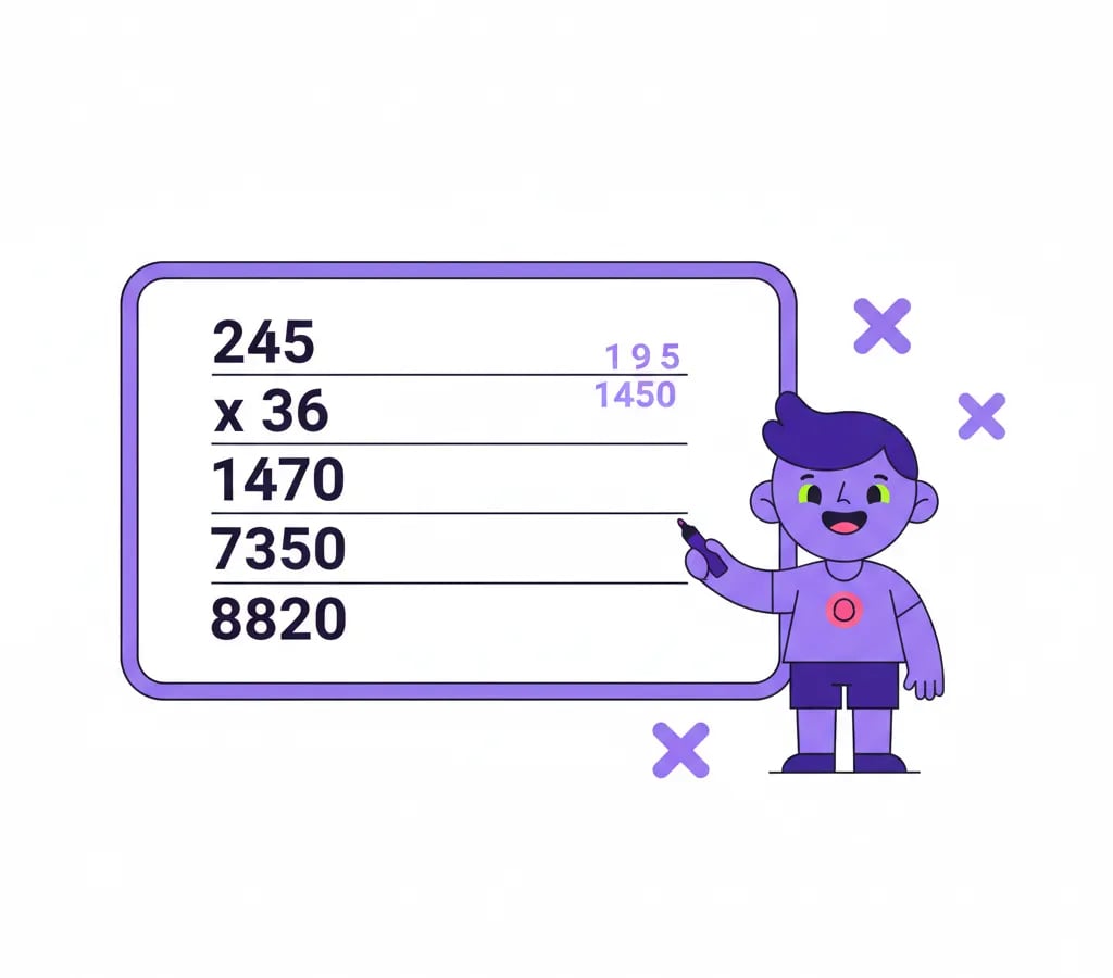 Cómo multiplicar: método de multiplicación en columna paso a paso